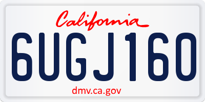 CA license plate 6UGJ160