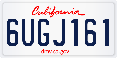 CA license plate 6UGJ161