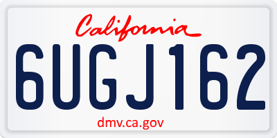 CA license plate 6UGJ162
