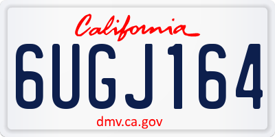 CA license plate 6UGJ164