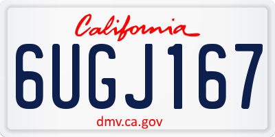 CA license plate 6UGJ167