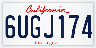 CA license plate 6UGJ174