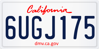 CA license plate 6UGJ175