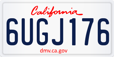 CA license plate 6UGJ176
