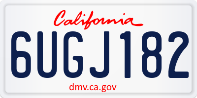 CA license plate 6UGJ182