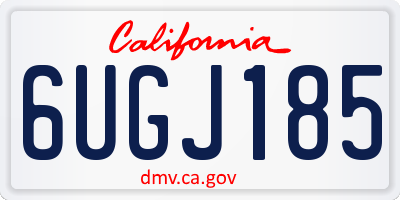 CA license plate 6UGJ185