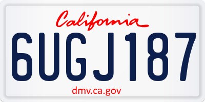 CA license plate 6UGJ187