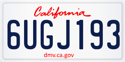 CA license plate 6UGJ193