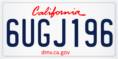 CA license plate 6UGJ196