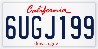 CA license plate 6UGJ199