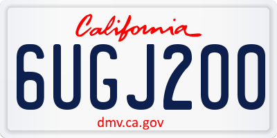 CA license plate 6UGJ200