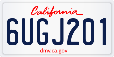 CA license plate 6UGJ201