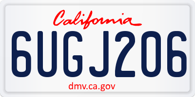 CA license plate 6UGJ206