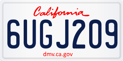CA license plate 6UGJ209