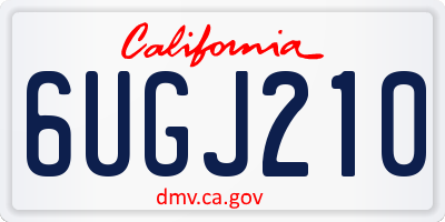 CA license plate 6UGJ210