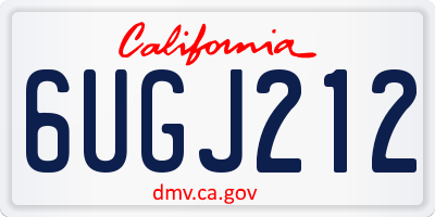 CA license plate 6UGJ212