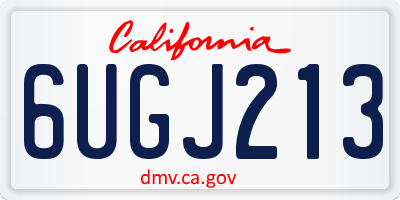 CA license plate 6UGJ213