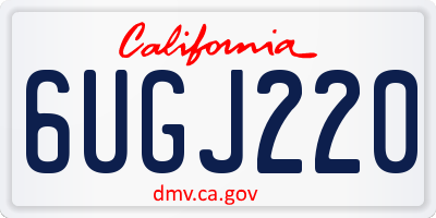 CA license plate 6UGJ220