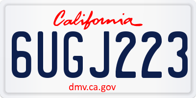 CA license plate 6UGJ223