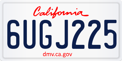 CA license plate 6UGJ225