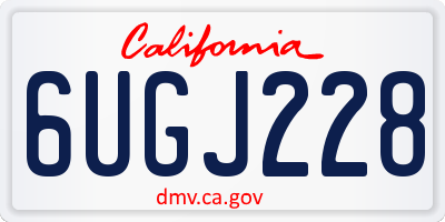 CA license plate 6UGJ228
