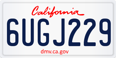 CA license plate 6UGJ229