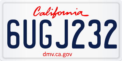CA license plate 6UGJ232