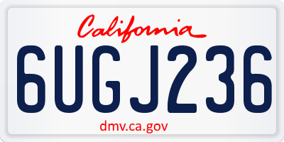 CA license plate 6UGJ236
