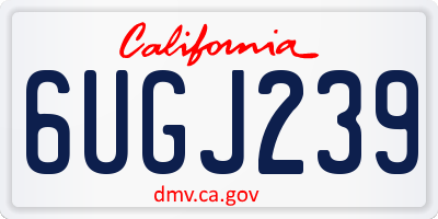 CA license plate 6UGJ239