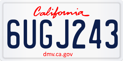 CA license plate 6UGJ243