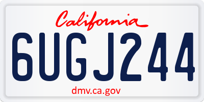 CA license plate 6UGJ244