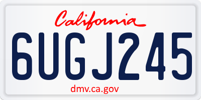 CA license plate 6UGJ245