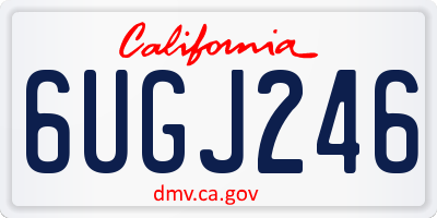 CA license plate 6UGJ246