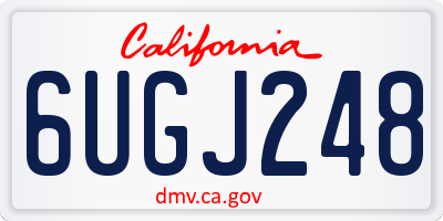 CA license plate 6UGJ248