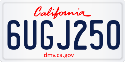 CA license plate 6UGJ250