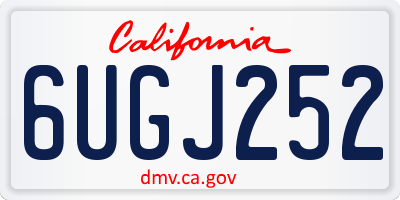 CA license plate 6UGJ252