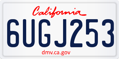 CA license plate 6UGJ253