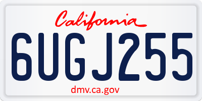 CA license plate 6UGJ255