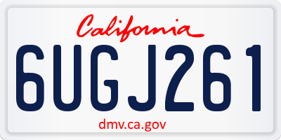 CA license plate 6UGJ261