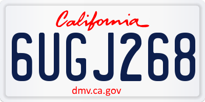 CA license plate 6UGJ268