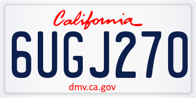 CA license plate 6UGJ270