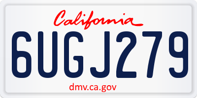 CA license plate 6UGJ279