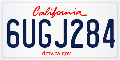 CA license plate 6UGJ284