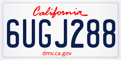 CA license plate 6UGJ288