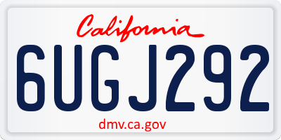 CA license plate 6UGJ292