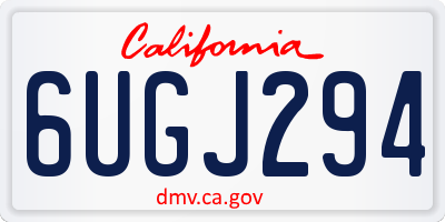 CA license plate 6UGJ294