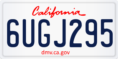 CA license plate 6UGJ295