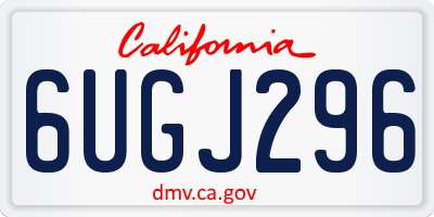 CA license plate 6UGJ296