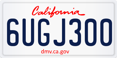 CA license plate 6UGJ300