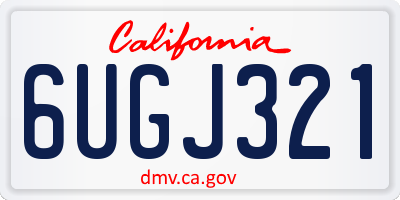 CA license plate 6UGJ321